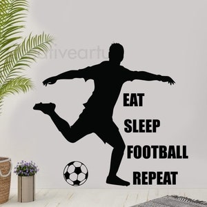 Boys/Girls Football Wall Sticker Home Decor Personalized Football Gaming Vinyl Decal FBEAT