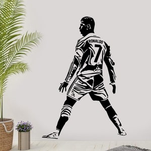 Ronaldo Football Wall Decal: Portugal Soccer Art for Kids Room