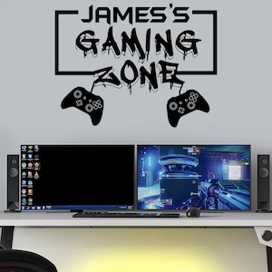 Personalized Gaming Zone Wall Decal: Gamer Room Decor