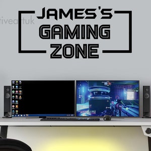 Gepersonaliseerde muursticker gamezone: custom gamerkamerdecoratie