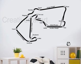 Silverstone F1 Circuit Vinyl Wall Decal: Motorsport Wall Art