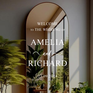 Pegatina personalizada para letrero de bienvenida de boda: vinilo personalizado W2