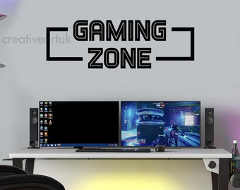 Gaming Zone Wall sticker Gaming Decals Gamer Wall Art Gamer Wall Decor, Wall Decal, Gamer Decor, Gaming Room Stickers Gaming Art GZ1