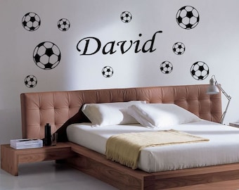 Personalized Football Wall Decal: Custom Name Vinyl Mural