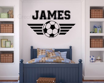 Personalised Football Name Wall Sticker | Custom Football Wall Decal | Kids Bedroom Sports Decor | Football Lover Gift FB3