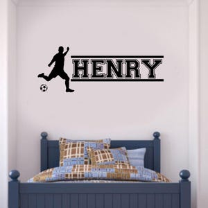 Vinilo decorativo de fútbol personalizado: decoración deportiva con nombre personalizado FB9N