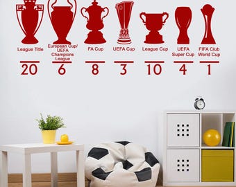 Liverpool Champions Trophy Wall Decal: Football Wall Art LFC70