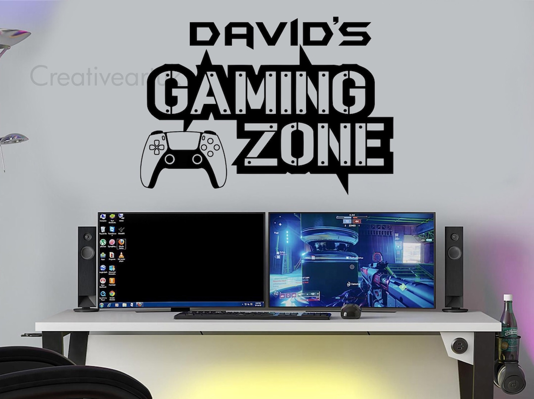 Personalised Gaming Zone Wall Stickers, Gaming Zone Wall Art Gaming