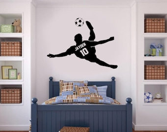 Personalized Football Wall Decal: Custom Name Vinyl Sports Sticker OH