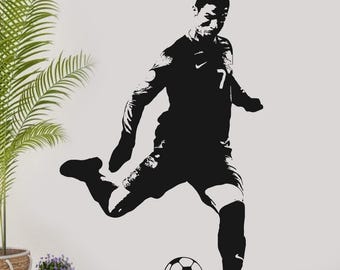 Ronaldo Celebration Wall Decal: Portugal Soccer Art (H91xW60cm)