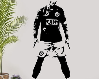 Ronaldo Manchester U Wall Decal: Soccer Star, Sports Fan Gift R120