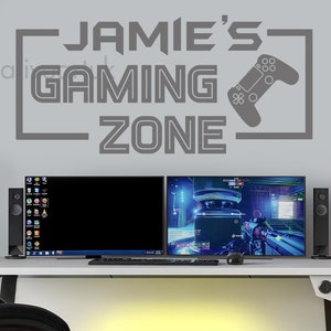 Personalized Gaming Zone Wall Decal: Gamer Room Decor