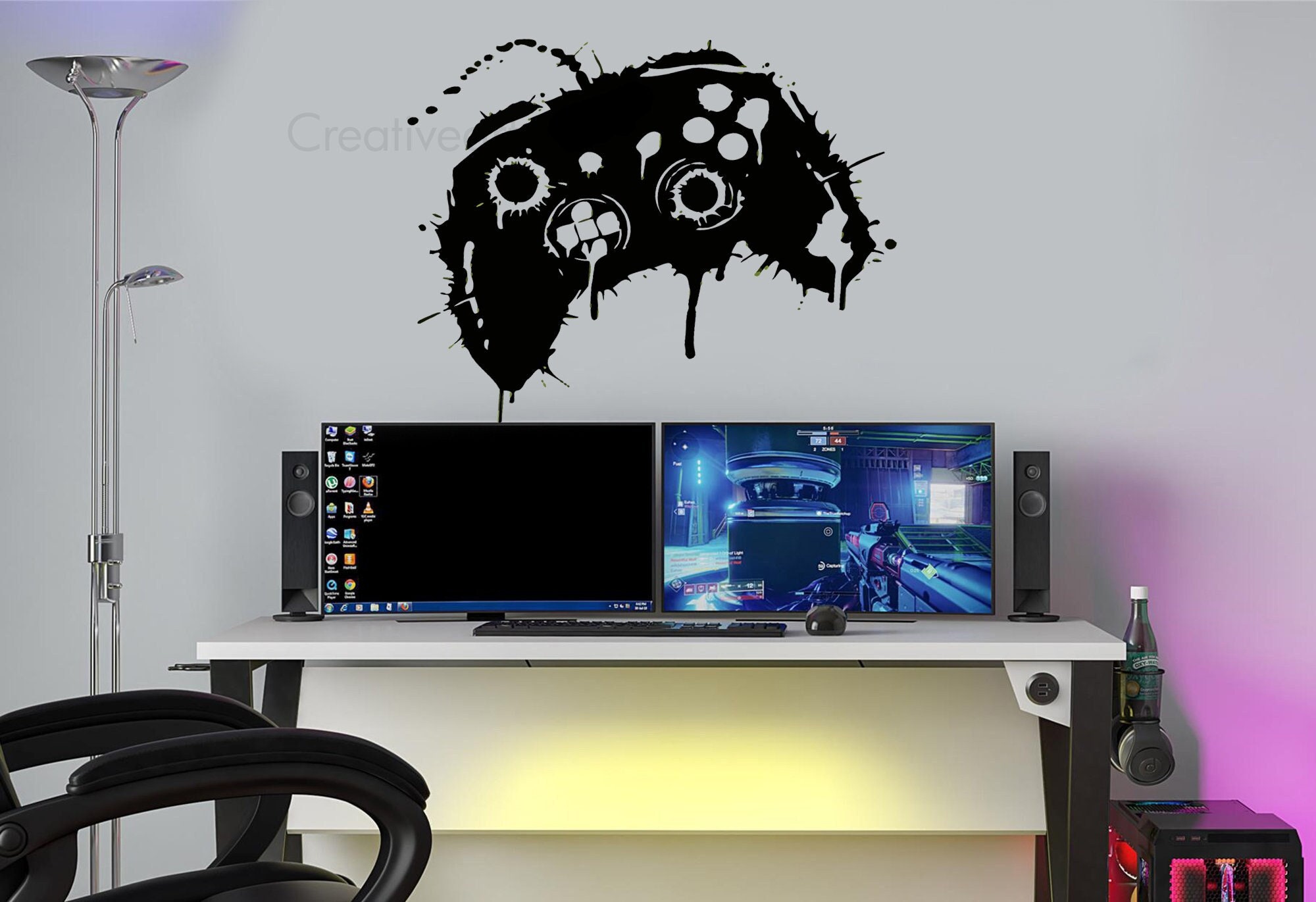 Creative Gamer Wallpaper Wall Stickers For Gamer Room Vinyl Decals