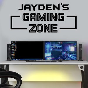 Gepersonaliseerde muursticker gamezone: custom gamerkamerdecoratie GZ