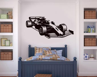 F1 Racing Car Wall Decal: Formula 1 Vinyl Art, Motorsport Garage Decor