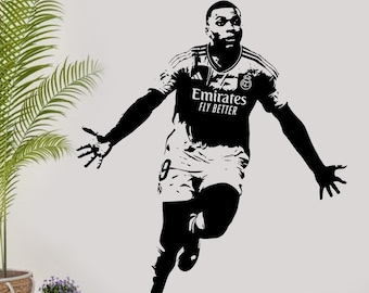 Kylian Mbappé R Madrid Wall Sticker: Football Fan Decor