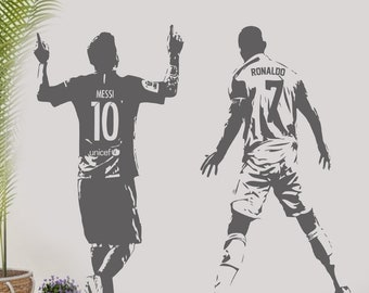 Ronaldo Messi Football Legends Vinyl Wall Decal: Soccer Home
