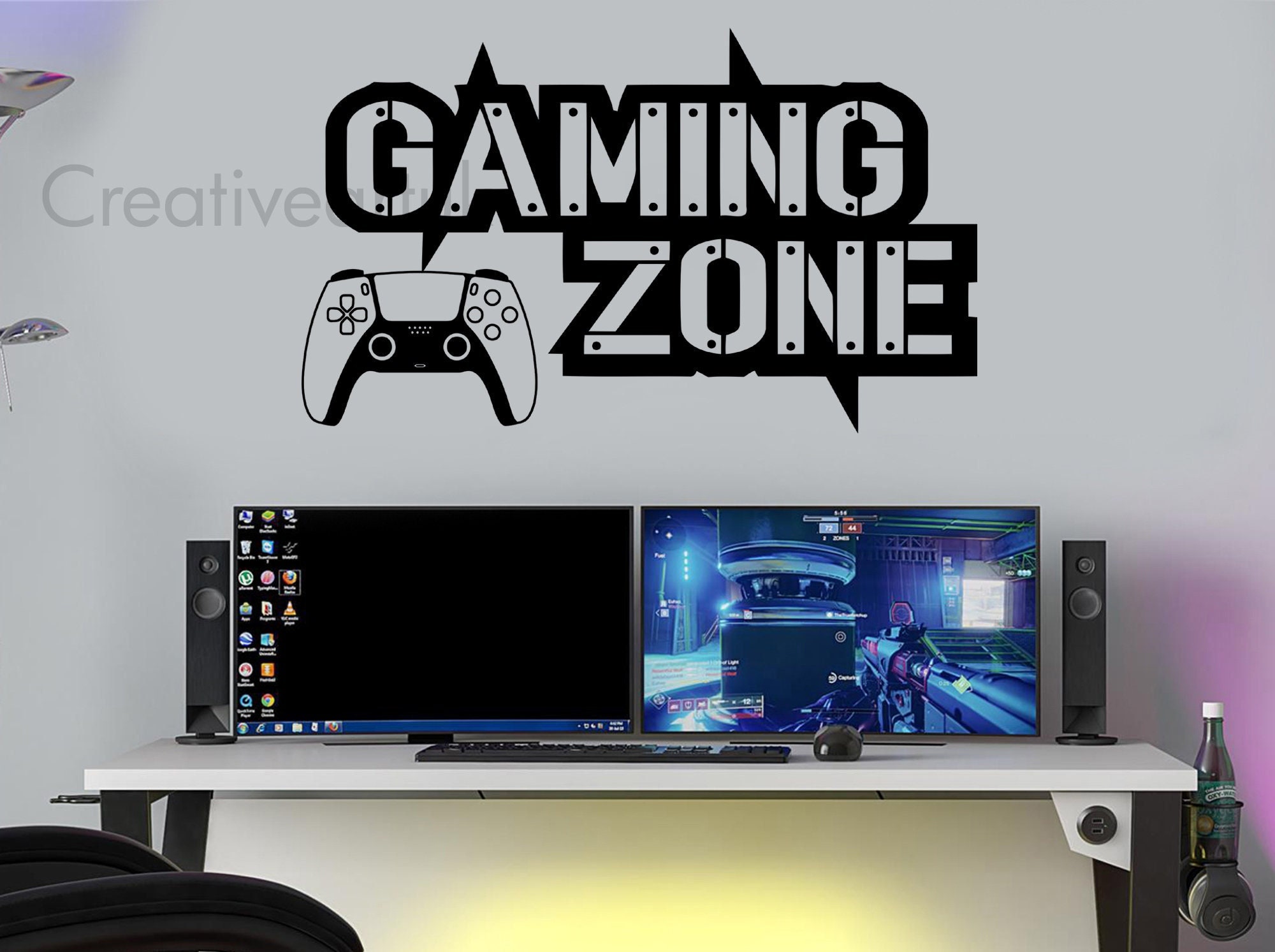 Gaming Zone Wall stickers Gaming Zone Decals Game Zone Gaming Room Stickers Gaming Art Gaming Home Decor Gamer Gamer Murals GZPS5