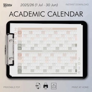 2025 2026 Academic Calendar, Large Calendar Wall Planner,2025 2026 Academic Planner, Minimalist Design, A0, A1, A2, Academic Calendar Pdf