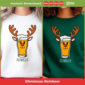 Reinbeer Svg, Rendier Svg, Kerst Svg, Rendier Gezicht Svg, Schattig Rendier Rode Neus, Kerst Rendier Gezicht, Herten Svg, Kerstcadeau Svg