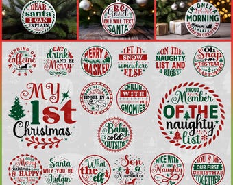 My First Christmas Ornament Svg, Naughty Ornament Svg, 1st Xmas Svg, Christmas cut file, Christmas scene Svg, Round ornament svg, Svg, Eps