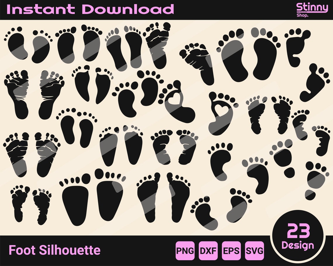 Babyfüße Silhouette Bundle Baby Clipart Babyfüße Svg - Etsy.de