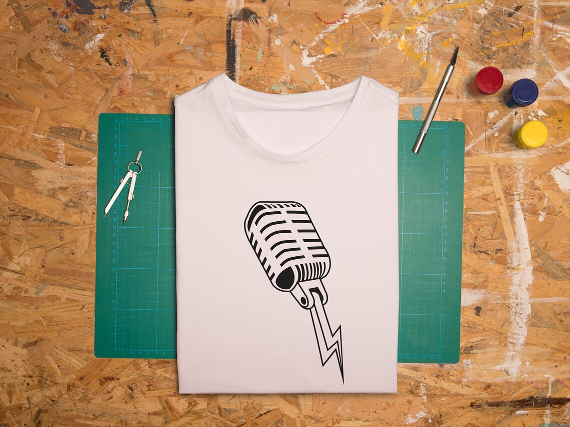 Microphone Silhouette Microphone Tshirt Microphone Etsy UK