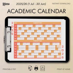 2025 2026 Academic Calendar, Large Calendar Wall Planner,2025 2026 Academic Planner, Minimalist Design, A0, A1, A2, Academic Calendar Pdf