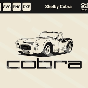 Muscle Car Clipart - Muscle Car contouren, Muscle Car silhouet, auto T-shirt, oldtimer, klassieke auto, sport auto Vector Shelby Cobra Vector
