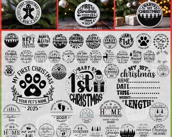 First Christmas Ornament Svg, Christmas Ornaments Svg, First Christmas, Baby's First Christmas, Wedding Ornament, Our Christmas Decorations