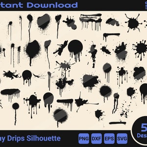Spray Drips Silhouette, Spray Paint Svg, Paint Svg, Spray Splatter Svg, Dripping Borders Image Paint Drip Svg, Paint Stroke Svg, Clipart Svg