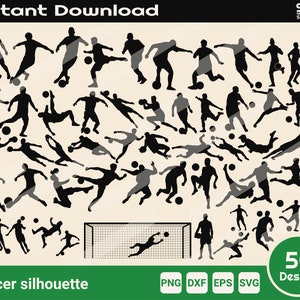 Fussball SIlhouette Bundle, Fussball Svg, Footballer Svg, Fußballspieler Svg, Fußballspieler Svg, Fussballer Svg, FussballEr Svg, Svg, Cricut, Eps, Dxf