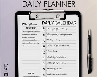Daily Planner, Weekly Planner, Work Daily Planner, Work From Home Planner, Personal Daily Planner, Hourly Planner A5/A4/Letter/Half Letter