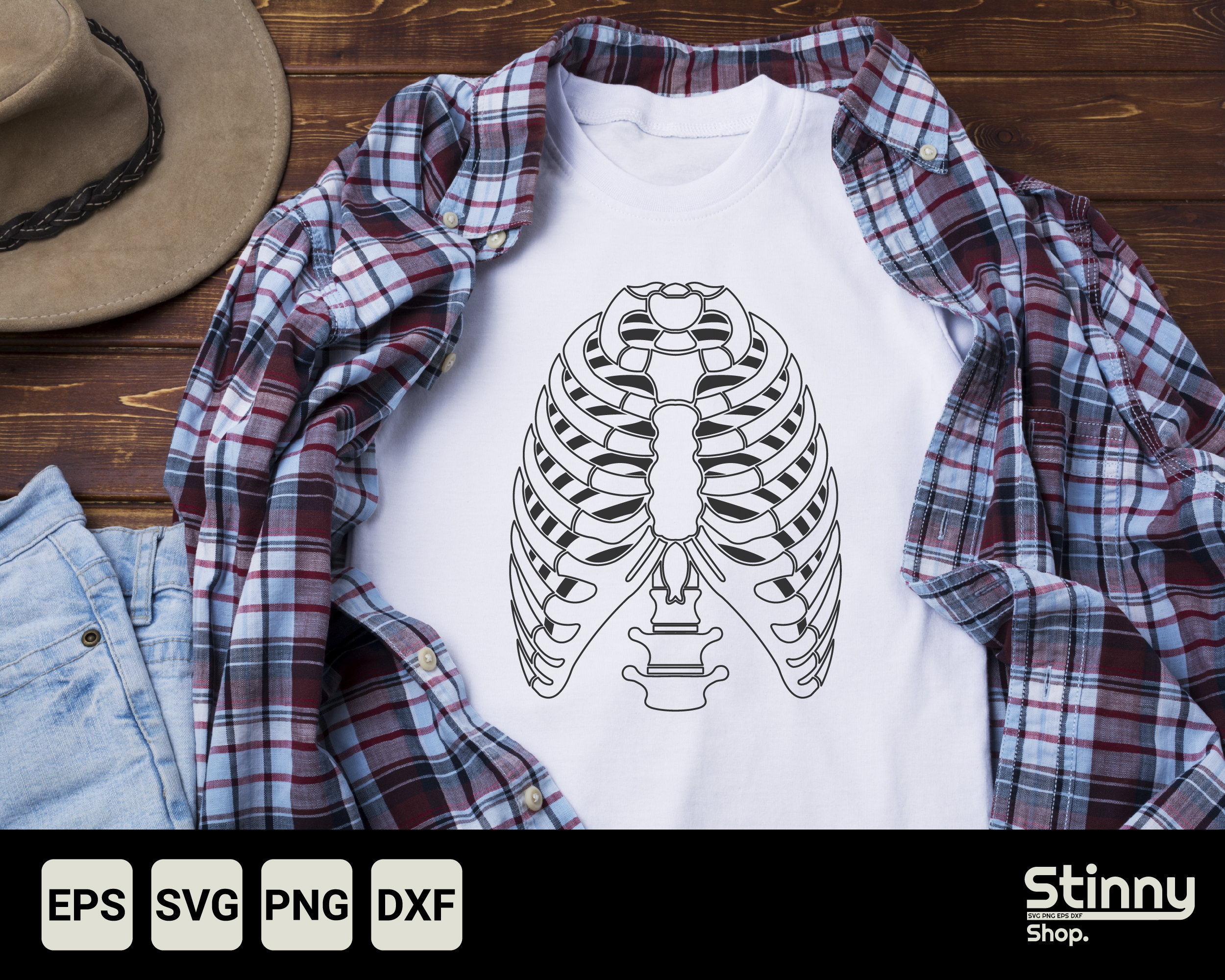 Ribcage Silhouette Bundle - Ribcage Svg, Skeleton Png, Skeleton ...