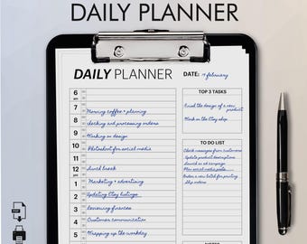 Daily Planner, Weekly Planner, Work Daily Planner, Work From Home Planner, Personal Daily Planner, Hourly Planner A5/A4/Letter/Half Letter