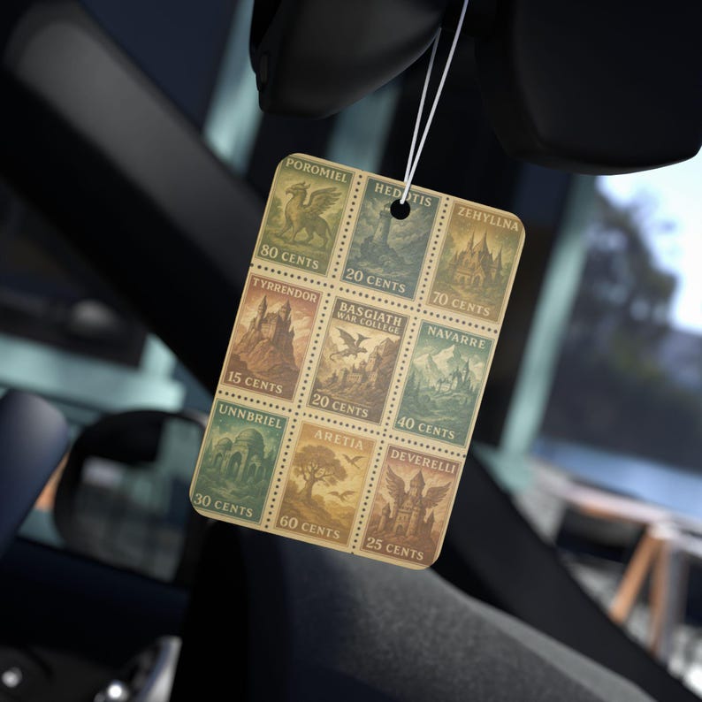 Fourth Wing Car Air Freshener, Fourth Wing Vintage Stamp, Bookish Merch, Romantasy Gift, Basgiath Fandom, Gifts for Booktok Book lovers image 8