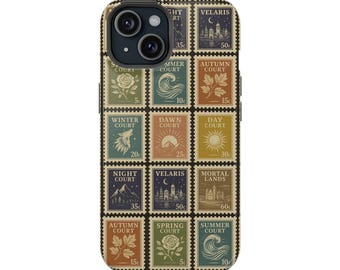 ACOTAR Court Stamp Phone Case – A Court of Thorns and Roses Vintage Stamp Design, Sarah J. Maas Romantasy Bookish Gift