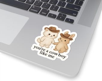 Cowboy Like Me Sticker, Swiftie Decal, Adorable Cowboy Sticker, Evermore Merch, Cute Animal Stickers, Laptop Decor, Gift for Taylor Lovers