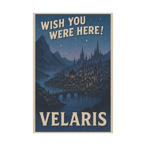 ACOTAR Print, Velaris Wish You Were Here Unframed Prints, Romantasy Wall Art, A court of thorns and roses, Sarah J Maas Merch, ACOTAR Print