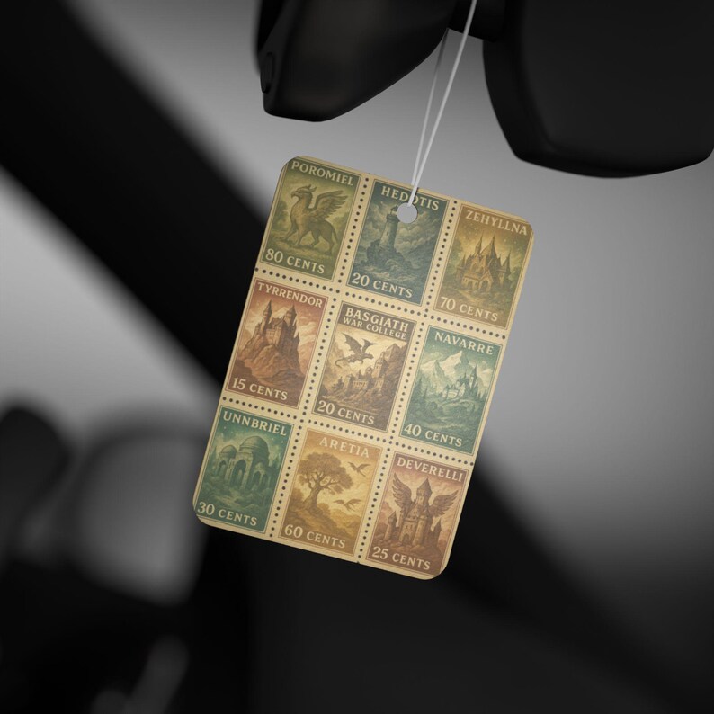Fourth Wing Car Air Freshener, Fourth Wing Vintage Stamp, Bookish Merch, Romantasy Gift, Basgiath Fandom, Gifts for Booktok Book lovers image 7
