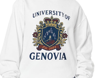 Princess Diaries University of Genovia Crest Unisex Sweatshirt, University Apparel, Cozy Gift, Campus Style