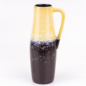 Vintage Vase Ceramic Black Yellow Spots Georgenthal MCM 60s Design PF1887