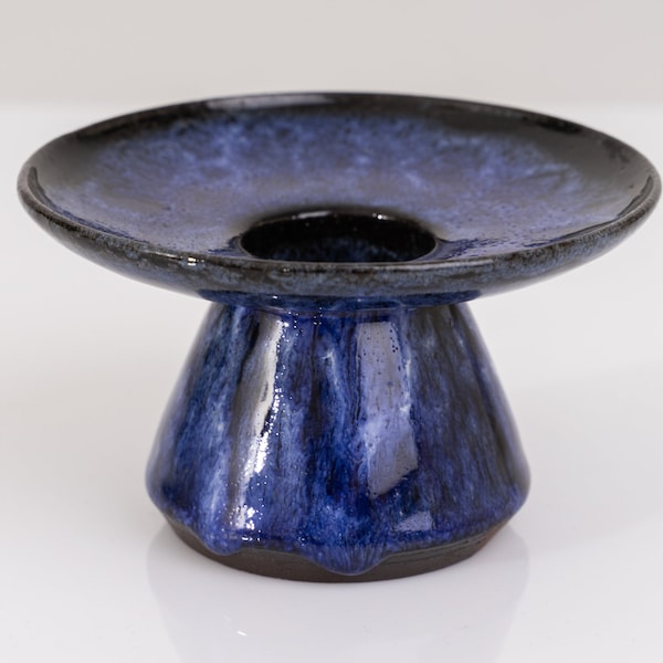 Vintage Studio Ceramic Pottery Elly & Walter Serocka Midnight Blue 60s Mid Century PF1307
