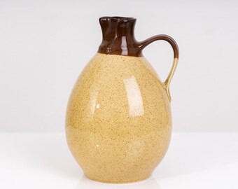 Studio ceramic carafe vase beige speckled brown glossy 60s handmade PF1359