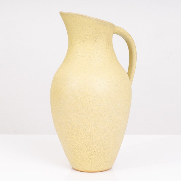 Vintage Studio Ceramic Carafe Vase Albert Kiessling matt yellow glaze 60s PF1024