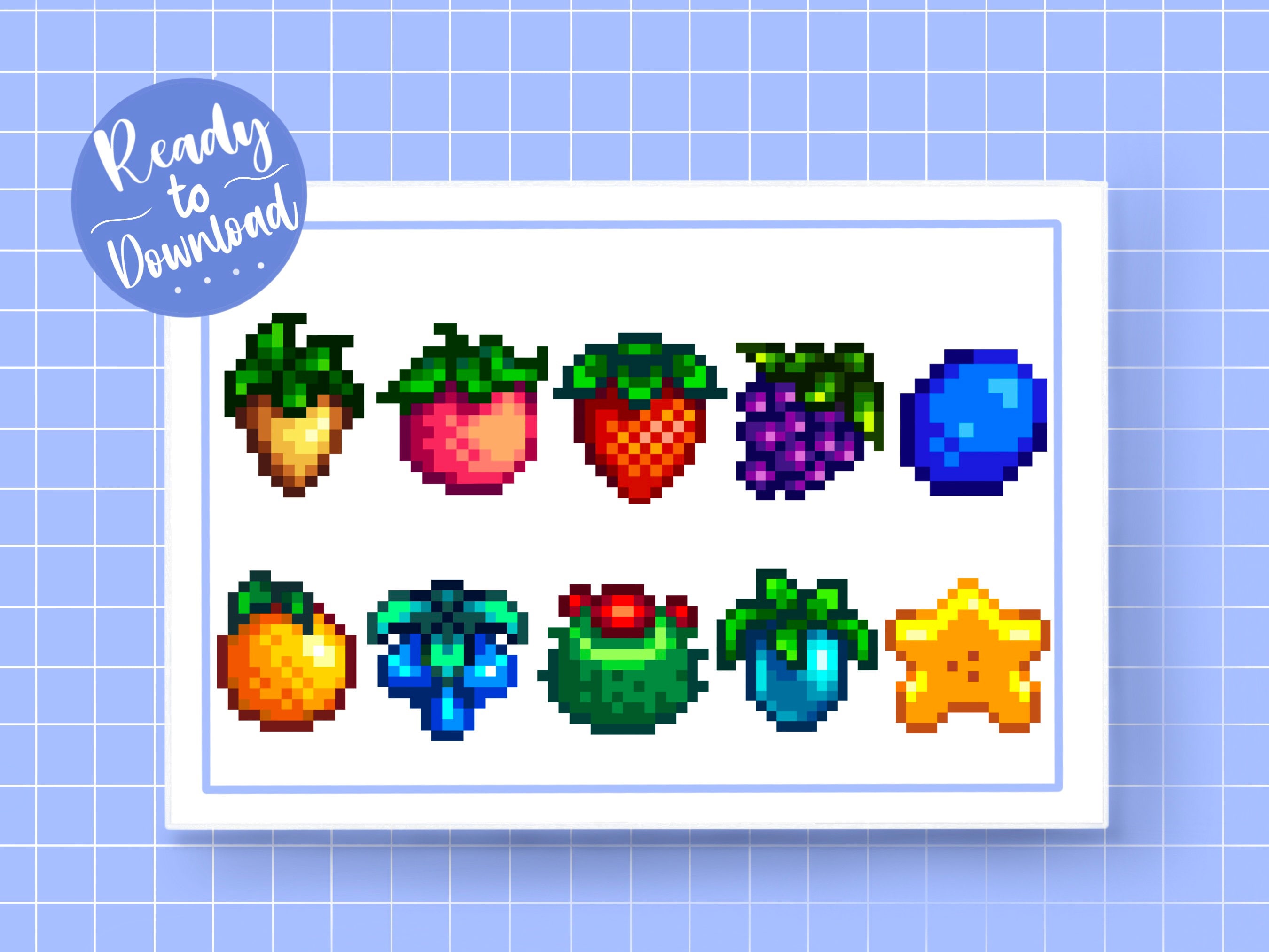 Stardew Valley Fruit & Veg Bundle Twitch Bit/sub Badges Etsy