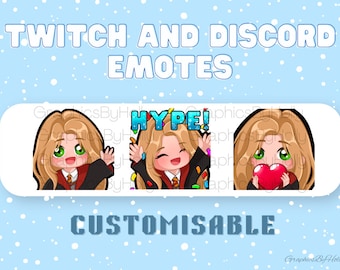 CUSTOMISABLE* Harry Potter Emotes - Hogwarts Legacy - Choose your House, Hair Colour AND Eye Colour - Digital Download - Cute Chibi Girl