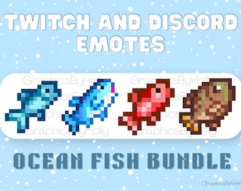 Ocean Fish Bundle - Stardew Valley - Instant Digital Download - Twitch/Discord Emotes - Sub Badge/Bit Badge