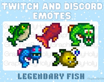 Stardew Valley Legendary Fish Emote Bundle | Instant Digital Download | Twitch/Discord Emotes for Twitch Streamers