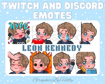 Leon Kennedy Emotes (8) | Direct downloaden | Resident Evil | Dead By Daylight | Twitch en Discord Emotes